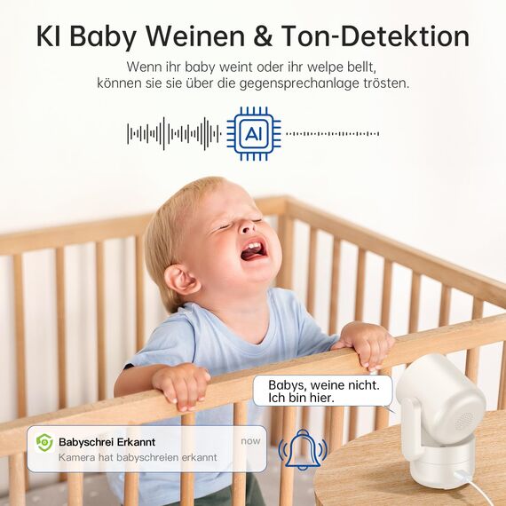 SYMYNELEC 2K Überwachungskamera Innen 360°, 5GHz/2,4GHz WLAN Überwachung mit KI Bewegungserkennung IR Nachtsicht, 4MP IP Security Kamera Indoor für Haustier, Hunde, Babyphone Kompatibel mit Alexa