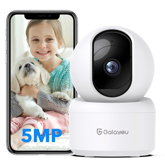 GALAYOU 5MP 3K Hundekamera mit app - Haustierkamera, Pet Camera mit Intelligente Verfolgung, Zwei-Wege-Audio, Menschenerkennung G2