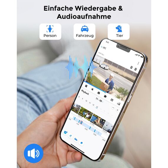 Reolink 5MP WLAN Kamera Outdoor, 2,4GHz/5GHz WLAN CCTV IP Kamera Aussen mit Person/Auto/Tiererkennung, IP67 Wetterfest, Nachtsicht, Bewegungsmelder, SD-Kartenslot, Zeitraffer, Außenkamera RLC-510WA