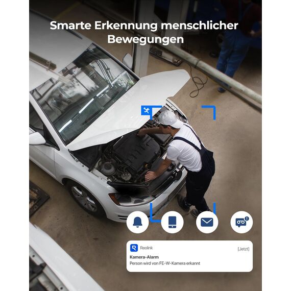 Reolink 6MP WLAN Überwachungskamera Innen, 360° Blick Panorama Fisheye Kamera mit 2,4/5 GHz WLAN, Personenerkennung, 2 Wege Audio, Decken-/Wand-/Tisch-Installation, Mehrere Display-Ansichten, FE-W