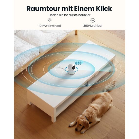 ieGeek 2K Überwachungskamera Innen,2.4G/5GHz WLAN Kamera,Babyphone mit Kamera,15M Nachtsicht,Bewegungserkennung,Auto Tracking,One Touch Patrol,2-Wege-Audio(Weiße2)