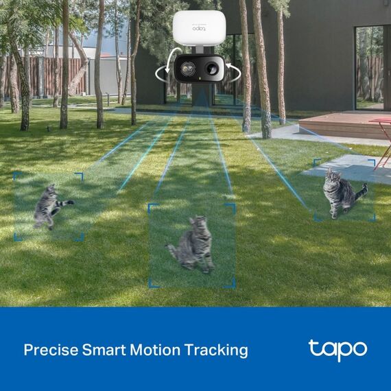 Tapo C216 Mini-Überwachungskamera mit Aufzeichnung, 2K 3MP, 360°-Abdeckung für Innen- und Außenbereich, KI-Erkennung und Benachrichtigungen, microSD-Karte bis 512 GB, 105,3 × 77,8 × 69,8 mm