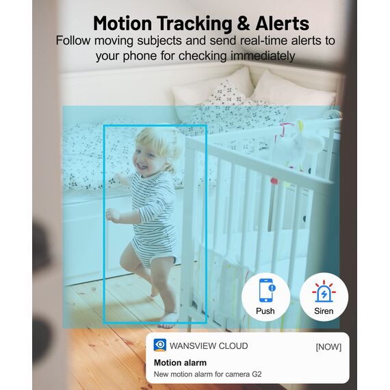 GALAYOU 2K Überwachungskamera innen, Babyphone mit Kamera Überwachung innen, Hundekamera/Haustierkamera mit app, WLAN Kamera Indoor, Zwei-Wege-Audio, funktioniert mit Alexa&Google Home G2-2P