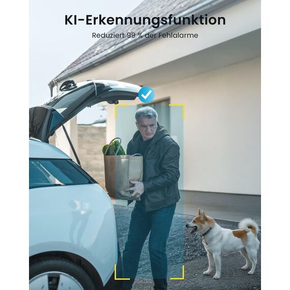 ieGeek 2K Überwachungskamera Aussen Akku mit Magnetische Montage, WLAN Kabellose Überwachungskamera Aussen außen/innen, 300° Horizontaler PTZ, Farbige Nachtsicht，2,4 GHz, 2-Wege Audio