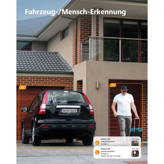 Imou 2K Überwachungskamera Aussen mit AI Personen-/Fahrzeugerkennung, 360° PTZ WLAN Kamera Outdoor, Vollfarbige Nachtsicht, Automatischer Verfolgung, 2-Wege-Audio, Sirene, IP66, Funktioniert mit Alexa