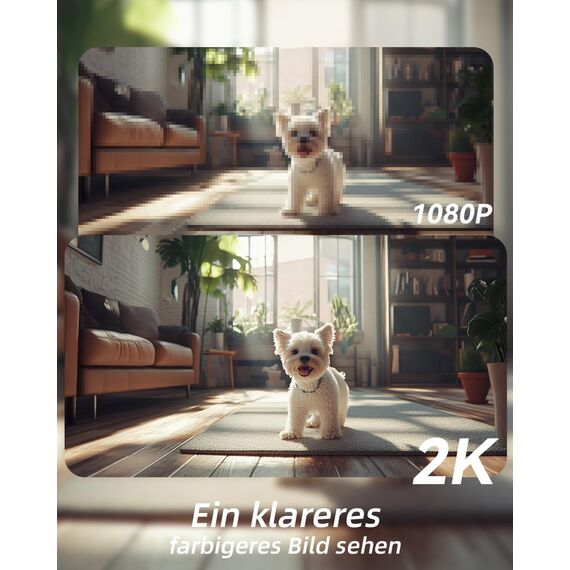 blurams 2K WLAN Kamera überwachung innen 360° Drehung Baby Monitor & Haustierüberwachung, Vollfarb-Nachtvision, Zweiweg-Audio, Menschenerkennung, 2.4G/5G WiFi 6, Kompatibel Mit Alexa