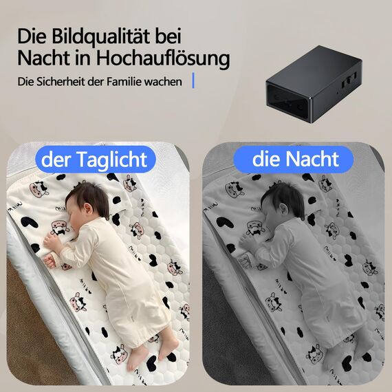 Mini-Surveillance-Kamera im kleinen Format - Innen- und Außenüberwachungskamera - High Definition (HD) 1080p - ohne WLAN - kompatibel mit 512 GB - Bewegungserkennung - Nachtsicht - Gravitationssensor