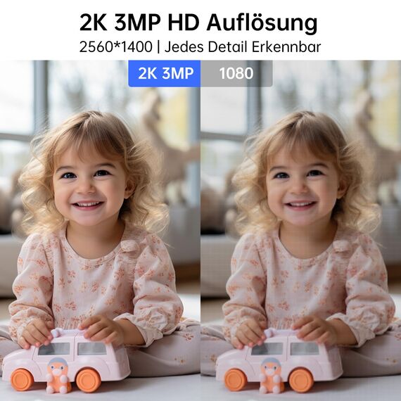 CiKiKWXO 2.4/5GHz Überwachungskamera Innen WLAN mit 2K (3MP) HD Kamera Überwachung Innen PTZ– Bewegungserkennung, IR Nachtsicht, Zwei-Wege-Audio Kompatibel mit Alexa für Haustier/Innen (2Stück)