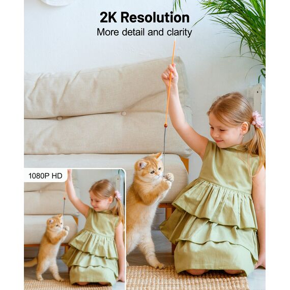 GALAYOU 2K Überwachungskamera innen, WLAN IP Kamera überwachung Indoor WiFi Camera,360°Hundekamera,Automatische Verfolgung,Zwei-Wege-Audio, Babyphone mit Kamera,funktioniert mit Alexa G2