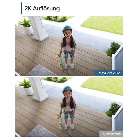 eufy Security eufyCam 2C Pro, Überwachungskamera aussen, 2K Auflösung, 180 Tage Akku, Kompatibel mit HomeKit und Solar Panel, IP67, benötigt HomeBase 2, Gebührenfreie Nutzung