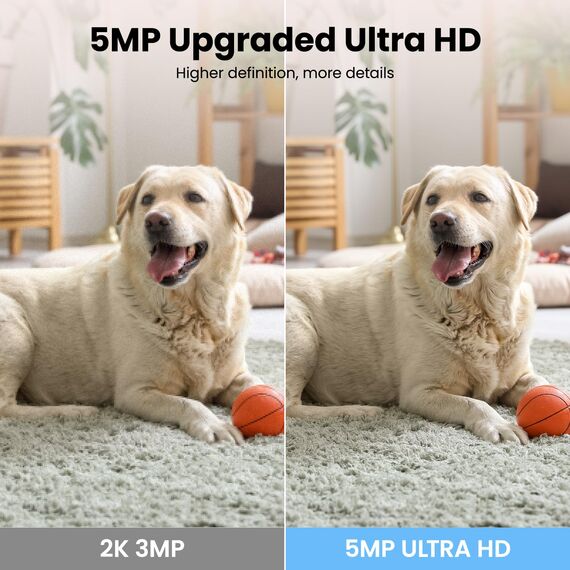 wansview 5MP Babyphone mit Kamera-3K Überwachungskamera innen, 5G/2.4Ghz WLAN IP Kamera, schwenkbare Haustier Kamera, Datenschutzbereich, Zwei-Wege-Audio, Kompatibel mit Alexa（Weiß）