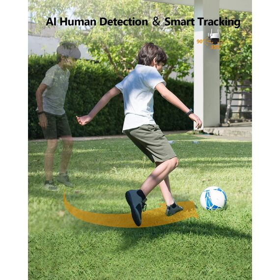 Imou 3K/5MP Überwachungskamera Aussen 360° PTZ WLAN IP Kamera Überwachung Aussen, KI-Personen-/Fahrzeugerkennung, 30m Vollfarbige Nachtsicht, Automatische Verfolgung, Zwei-Wege-Audio, Sirene, IP66