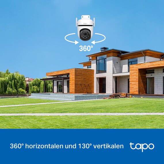 Tapo TP-Link C520WS Überwachungskamera Außen, Starlight Farbe Nachtsicht,360° Kamera aussen, 2K 4MP, 2 leistungsstarke Antennen,IP66 wetterfest, Sicherer lokaler&Cloud-Speicher, AI-Erkennung, APP