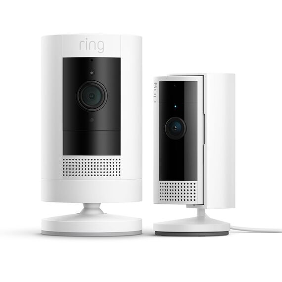 Ring Außenkamera Akku (Stick Up Cam) + Ring Innenkamera (Indoor Camera 2. Gen.) | Überwachungskamera mit 1080p-HD-Video, WLAN, witterungsbeständig, geeignet für Haus & Grundstück, Alexa-kompatibel