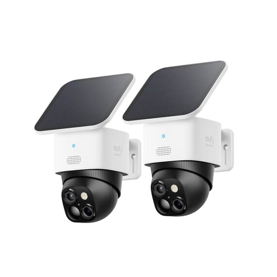 eufy Security SoloCam 2pack, Überwachungskamera aussen solar, 360°-Überwachung, Keine Toten Winkel, Überwachungskamera aussen mit 2,4-GHz-WLAN, Gebührenfreie Nutzung, HomeBase 3 kompatibel