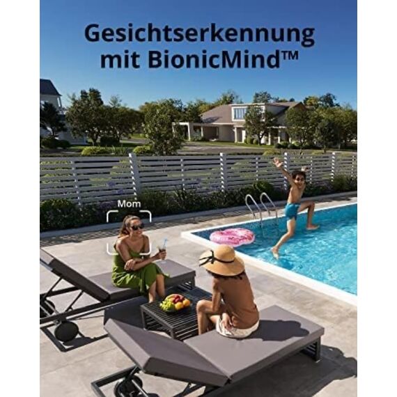 eufy Security eufyCam 3, überwachungskamera aussen, 4K kabellose überwachungskamera solar mit Gesichtserkennung K.I., Farbige Nachtsicht, Gebührenfreie Nutzung.