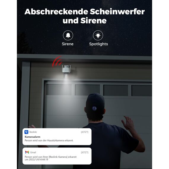 Reolink 4K PTZ Überwachungskamera Aussen Akku mit Auto-Tracking & Auto-Zoom, Dual Lens, 8MP Solar WLAN Kamera Outdoor, 2,4/5GHz WiFi, 30m Farbnachtsicht, KI-Erkennung, 360° View, TrackMix+Solarpanel