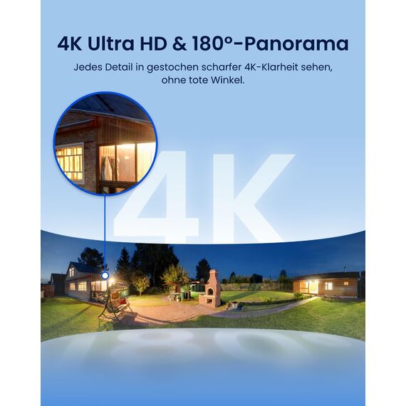 Reolink Elite Floodlight WiFi, 4K Wi-Fi 6 Überwachungskamera Aussen mit 3000 Lumen Flutlicht, Dimmbares Licht(3000K~6500K), WLAN Kamera Outdoor, Lokale KI-Videosuche, 180° Panoramablick, KI-Erkennung