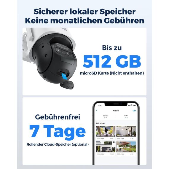 Reolink 4K PTZ Überwachungskamera Aussen Akku mit Auto-Tracking & Auto-Zoom, Dual Lens, 8MP Solar WLAN Kamera Outdoor, 2,4/5GHz WiFi, 30m Farbnachtsicht, KI-Erkennung, 360° View, TrackMix+Solarpanel