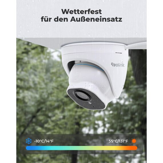 Reolink 5MP PoE IP Kamera Outdoor mit Personen-/Autoerkennung, Überwachungskamera Aussen mit Zeitraffer, IR Nachtsicht, Wasserfest, microSD Kartensteckplatz, RLC-520A