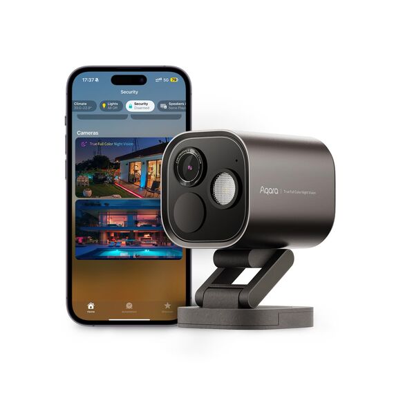 Aqara Überwachungskamera Aussen G5 Pro, 4MP Echtfarbe Nachtsicht,2,4/5GHz WLAN, HomeKit Secure Video, Kamera-Hub,Thread-Grenzrouter, Lokale Erkennung, Thread/Zigbee, Unterstützt Alexa Google (Grau)