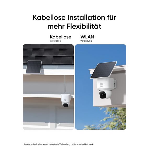 eufy eufyCam Kamera, 4er-Pack Solar, Kamera Überwachung Aussen, 360° Schwenk, KI-Tracking, 2K-Qualität, kabellos, eufy Sicherheitskamera Outdoor, mit Homebase