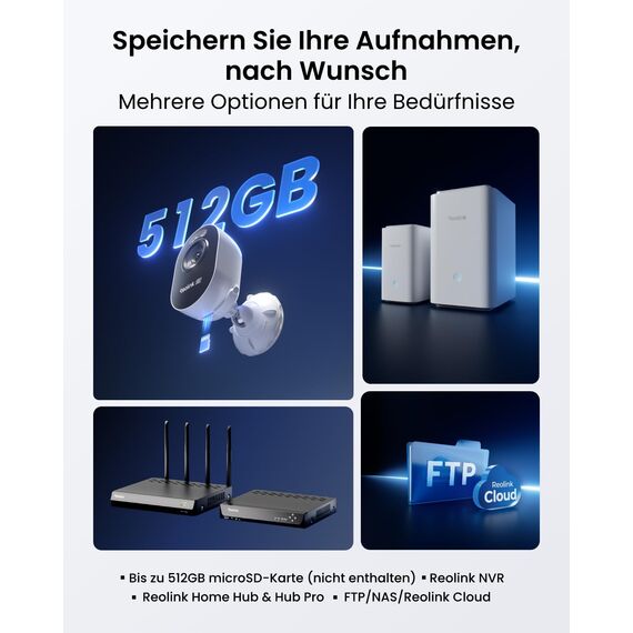 Reolink 4K Wi-Fi 6 Überwachungskamera Aussen mit 2,4/5GHz Dual-Band Wi-Fi, Farb-Nachtsicht, Plug-In WLAN Kamera Outdoor mit 24/7-Aufzeichnung, Intelligente Erkennung, Sirene, Wetterfest, Lumus Pro