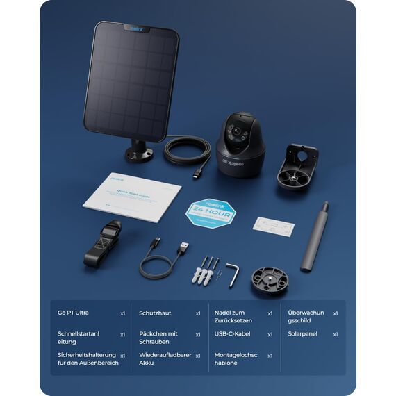 Reolink 4K 4G LTE Überwachungskamera Aussen mit SIM Karte Ohne WLAN, 355°&140° PTZ Solar Kamera Outdoor mit 8MP Farbnachtsicht, 32GB microSD-Karte, Go PT Ultra (Grau) +Solarpanel
