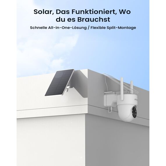 ieGeek 2K Überwachungskamera Aussen Solar: 360° PTZ Kamera Überwachung Aussen, 2.4GHz Aussenkamera WLAN kabellos akku mit PIR Bewegungsmelder, Outdoor Kamera mit Farb-Nachtsicht, 2-Wege-Audio, S5