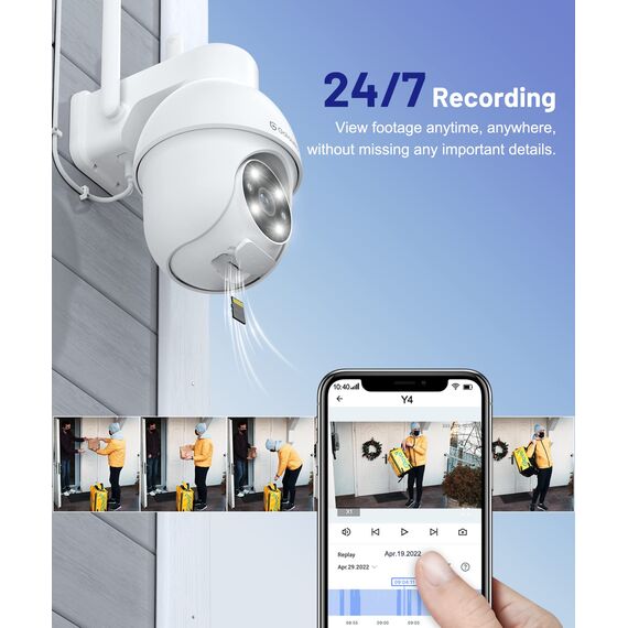 GALAYOU 2K Überwachungskamera Aussen, 360° PTZ WLAN IP Kamera Überwachung Aussen, WiFi Outdoor Camera mit Farbnachtsicht, 2-Wege-Audio, IP65 wetterfest für Garten/Haus/Wohnung, Y4