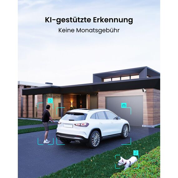 Reolink 4K Wi-Fi 6 Überwachungskamera Aussen mit 2,4/5GHz Dual-Band Wi-Fi, Farb-Nachtsicht, Plug-In WLAN Kamera Outdoor mit 24/7-Aufzeichnung, Intelligente Erkennung, Sirene, Wetterfest, Lumus Pro