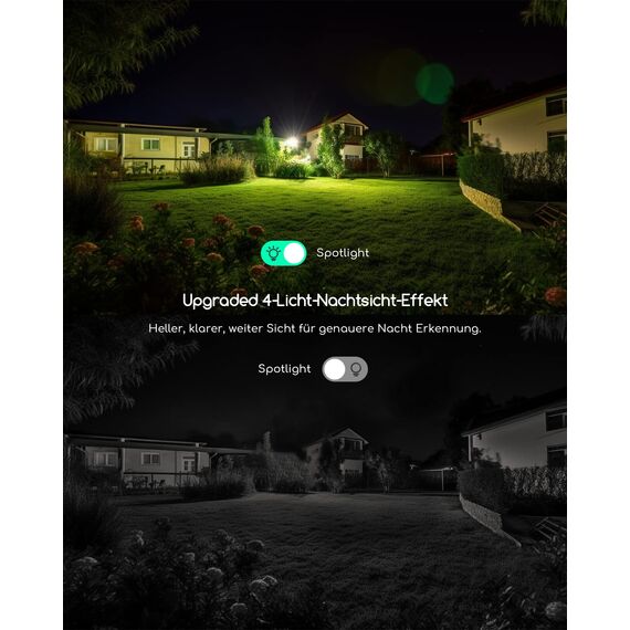 COOAU 5MP Überwachungskamera Aussen Akku, Kabellos WLAN IP Kamera Outdoor mit Intelligente PIR-Personenerkennung, Nachtsicht in Farbe, Audio- und Lichtalarm, H.265-Videokomprimierung, Schwarz