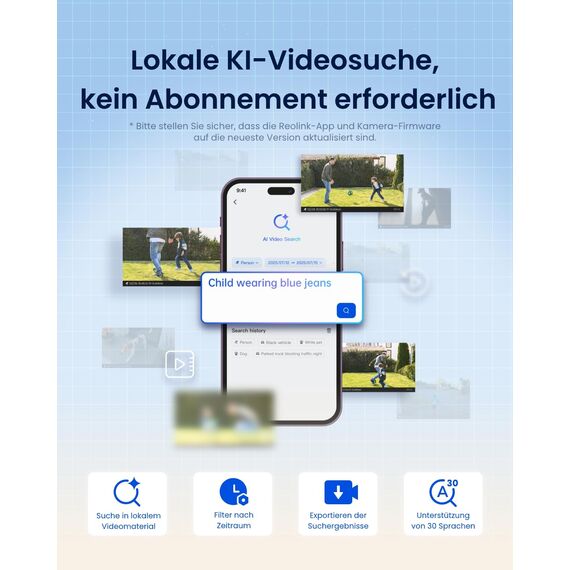 Reolink Elite Floodlight WiFi, 4K Wi-Fi 6 Überwachungskamera Aussen mit 3000 Lumen Flutlicht, Dimmbares Licht(3000K~6500K), WLAN Kamera Outdoor, Lokale KI-Videosuche, 180° Panoramablick, KI-Erkennung