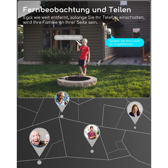 COOAU 2PCS Überwachungskamera Aussen Akku - 2K Kabellose WLAN IP WiFi 6 PTZ Kamera Outdoor mit Bluetooth-Verbindung, 4 Spotlight Farbnachtsicht, Intelligente KI-Erkennung