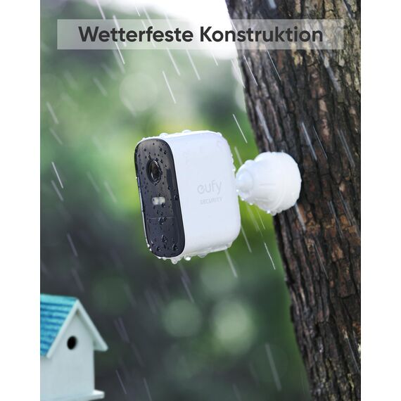 eufy Security eufyCam 2C Pro, Überwachungskamera aussen, 2K Auflösung, 180 Tage Akku, Kompatibel mit HomeKit und Solar Panel, IP67, benötigt HomeBase 2, Gebührenfreie Nutzung