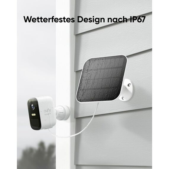 eufy Security eufyCam 2C 2-Kamera-Set, Solarpanel, Überwachungskamera Aussen Solar, HomeKit-kompatibel, 1080p HD, IP67-Wetterfest, Nachtsicht, Ohne monatliche Gebühren