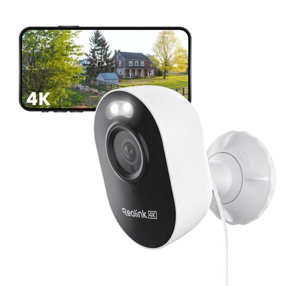 Reolink 4K Wi-Fi 6 Überwachungskamera Aussen mit 2,4/5GHz Dual-Band Wi-Fi, Farb-Nachtsicht, Plug-In WLAN Kamera Outdoor mit 24/7-Aufzeichnung, Intelligente Erkennung, Sirene, Wetterfest, Lumus Pro