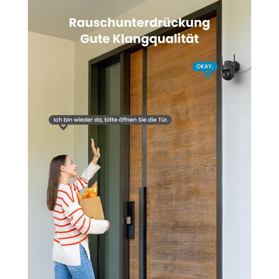 ieGeek 2K 3MP HD Überwachungskamera Aussen Solar, 360° PTZ Überwachungskamera Aussen Akku, 2.4GHz WLAN Kamera mit PIR Bewegungsmelder,Farb-Nachtsicht, 2-Wege-Audio, Cloud/SD Storage, IP65
