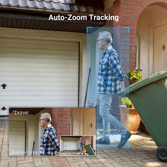 EZVIZ 2MP Überwachungskamera Aussen, WLAN IP Kamera mit 360° Abdeckung und Zwei-Wege-Audio, Personenerkennung mit Smart Tracking, Aktive Verteidigung mit Ton und Licht, wasserdicht, C8c 2 Pack