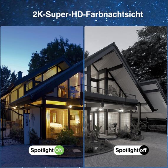 Xega 3G/4G LTE Überwachungskamera Aussen mit SIM Karte Kabellos Solar PTZ IP Kamera Outdoor mit 2K Farb-Nachtsicht 355°/95° Schwenkbar TF-Kartenslot PIR Erkennung 2-Wege-Audio IP66 Wasserdicht