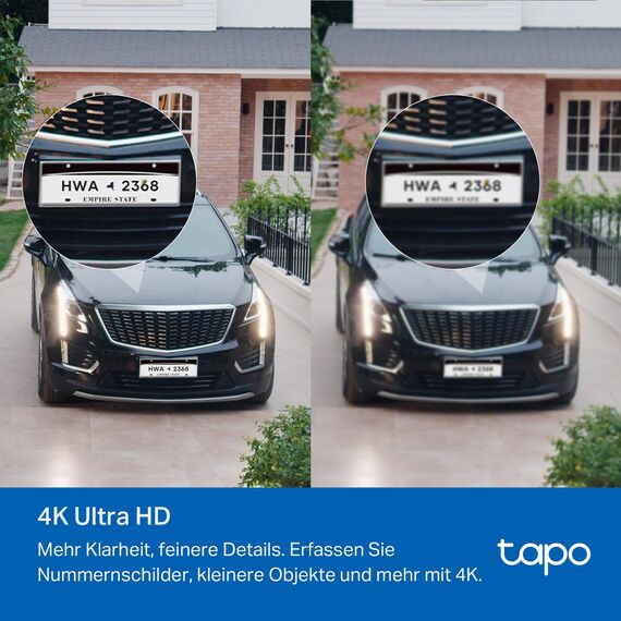 Tapo C460 4K 8MP Überwachungskamera Aussen Akku, Starlight-Farb-Nachtsicht, Dual-Band WLAN, Magnetfuß, Verschlüsselte microSD-Aufzeichnung, KI-Erkennung, 10000-mAh-Akku