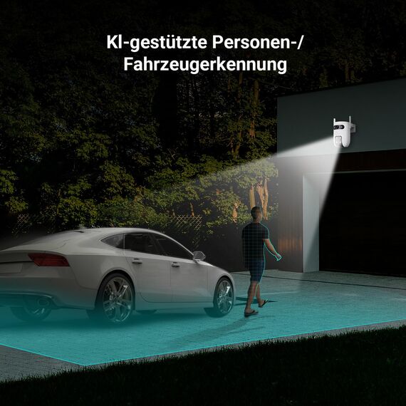 EZVIZ 5MP+5MP Überwachungskamera Aussen mit Dual-Lens, 2,4&5GHz WLAN, 360° PTZ Überwachung Outdoor, KI Personen/Fahrzeugerkennung, Auto-Tracking, Farbnachtsicht, Wetterfest, 2-Wege-Audio, C9c Dual 3K
