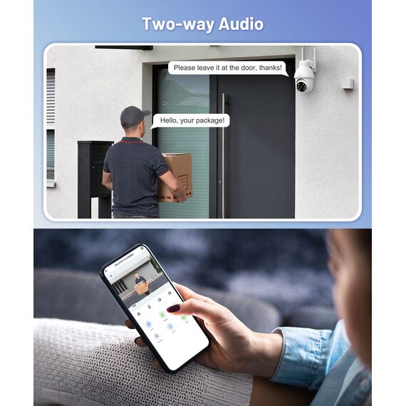 GALAYOU 2K Überwachungskamera Aussen, 360° PTZ WLAN IP Kamera Überwachung Aussen, WiFi Outdoor Camera mit Farbnachtsicht, 2-Wege-Audio, IP65 wetterfest für Garten/Haus/Wohnung, Y4