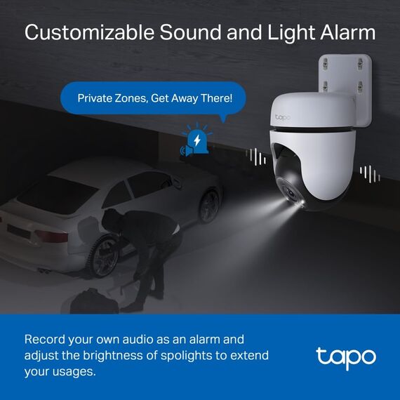 TP-Link Tapo C510W Kameraüberwachung aussen, WLAN IP Kamera, 360° Schwenk-/Neige, 2K Auflösung, Vollfarbige Nachtsicht, IP65 wasserdicht, Intelligente Bewegungsverfolgung, Zwei-Wege-Audio