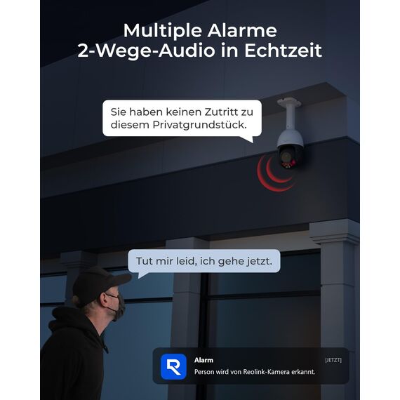 Reolink Smart 4K/8MP UHD PTZ Dome Überwachungskamera Aussen mit revolutionären 16X optischem 3D-Zoom, Farbnachtsicht, Personen-/Fahrzeug-/Tiererkennung, Zwei-Wege-Audio, 24/7 Aufzeichnung, RLC-823S2