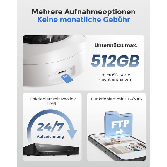 Reolink 4K PoE Überwachungsskamera mit Spotlights, 5X optischem Zoom, IP Kamera aussen mit Farbnachtsicht, 2-Wege-Audio, Person/Fahrzeug/Tiererkennung, IK10 Vandalismusschutz, Zeitraffer, RLC-843A