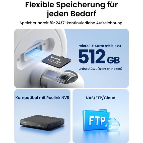 Reolink 4K+ Ultra HD 12MP PoE Überwachungskamera Aussen mit Strahler, Menschen-/Fahrzeugerkennung, Farbnachtsicht, Zwei-Wege-Audio, Bewegungswarnungen, RLC-1212A