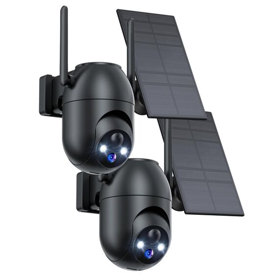 SIIOOE Überwachungskamera Aussen Akku und Solar Bewegungsmelder: 2K WLAN Kamera Outdoor Kabellos - 360° PTZ AußEnkamera Nachtsichtfunktion - 5G Nicht Unterstützt