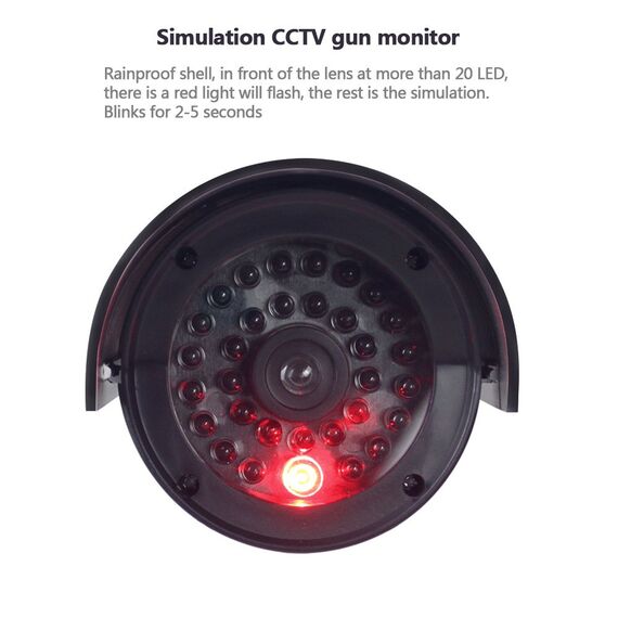 TIMESETL 2 Stück Kamera Atrappe Außen, Kamera Dummy Fake CCTV Kameraatrappe Aussenbereich, überwachungskamera Aussen Attrappe, Camera Dummy Outdoor Kameraattrappen Außen Mit Led Blinkend, Schwarz