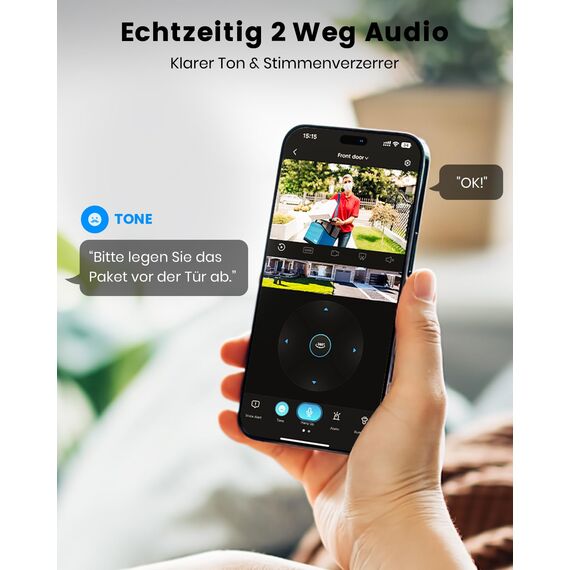 aosu 2K Überwachungskamera Aussen Solar Akku 3MP [360° PTZ Panorama, Integrierter Solarpanel] Kabellos PIR-Bewegungserkennung Automatische Verfolgung Farb-Nachtsicht Ton- & Lichtalarm 2-Wege-Audio